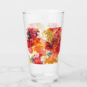 Verre Aquarelle Fleur Peinture Rouge Orange Floral Autom