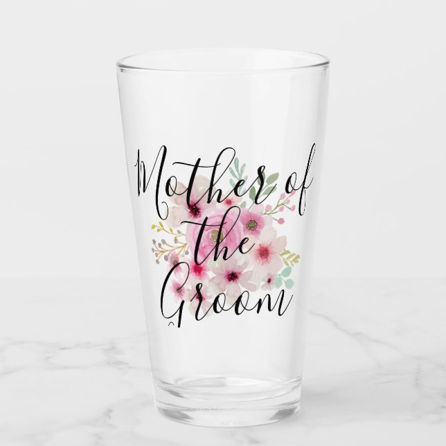 Verre Aquarelle Florale MÈRE DU GROOM Fête de la mariée (Devant)