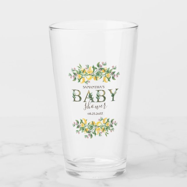 Verre Aquarelle Lemons Fleurs Botaniques (Devant)