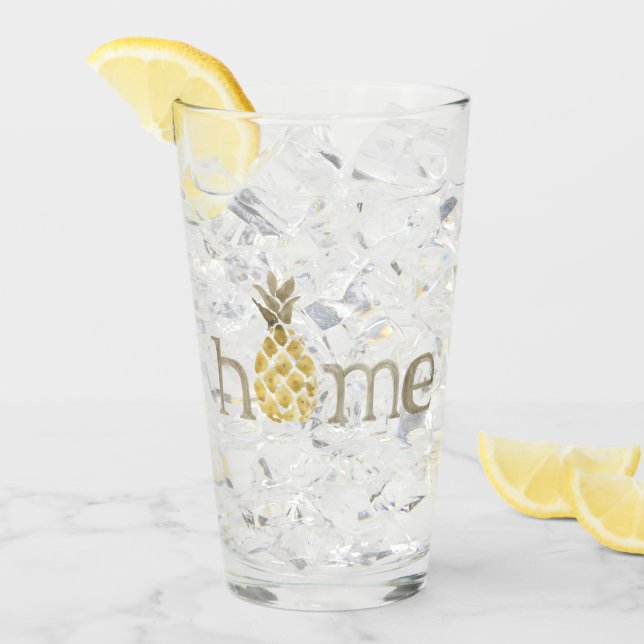 Verre aquarelle Maison Ananas (Devant glace)