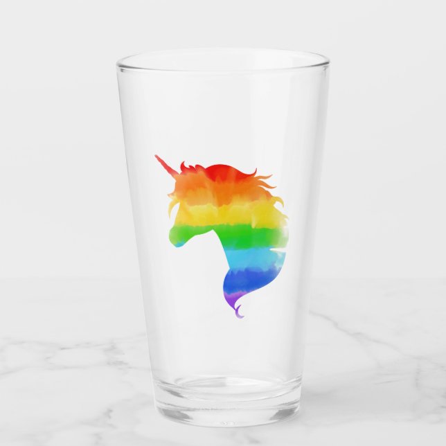 Verre Aquarelle Rainbow Unicorn (Devant)