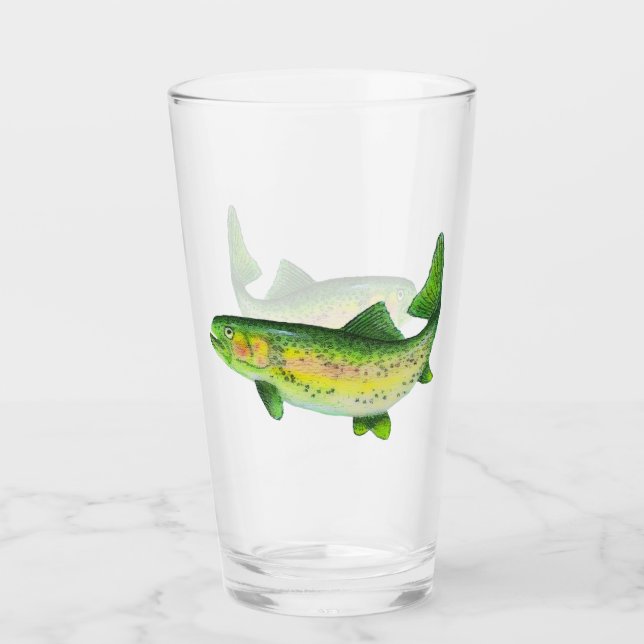 Verre Aquarelle truite arc-en-ciel (Devant)