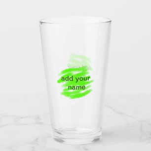 Verre Aquarelle vert simple minimal ajoutez votre nom de