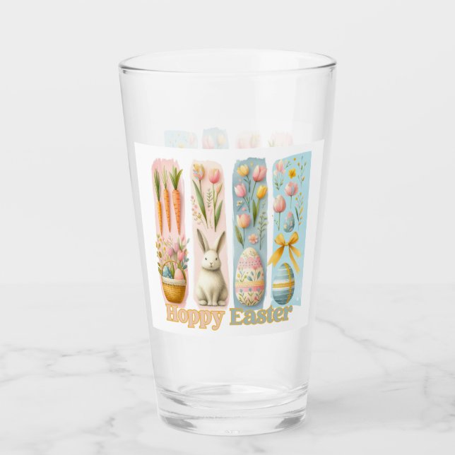 Verre Aquarelle Verte Cute Four Brash Hoppy Pâques (Devant)