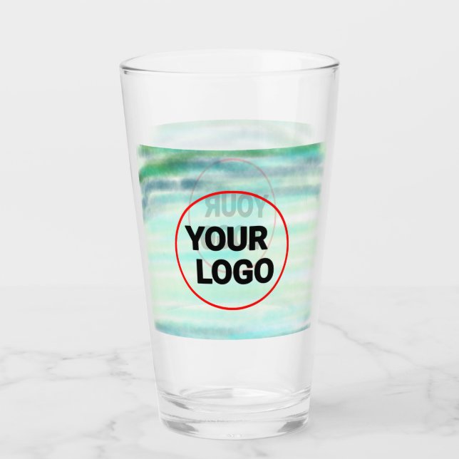 Verre Aquarelle verte simple abstrait ajouter le logo te (Devant)