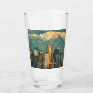 Verre Aquarelle vintage de Los Angeles Californie rétr