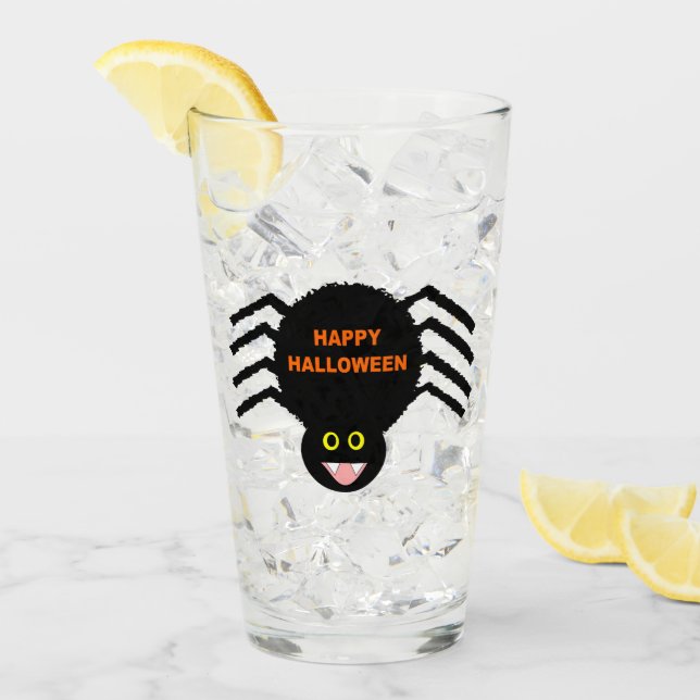 Verre Araignée noire d'Halloween (Devant glace)