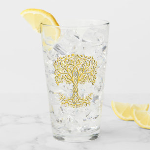 Verre Arbre Celtique Jaune