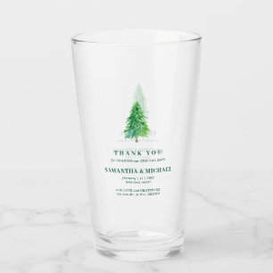 Verre Arbre de la forêt de Noël   Mariage moderne simple
