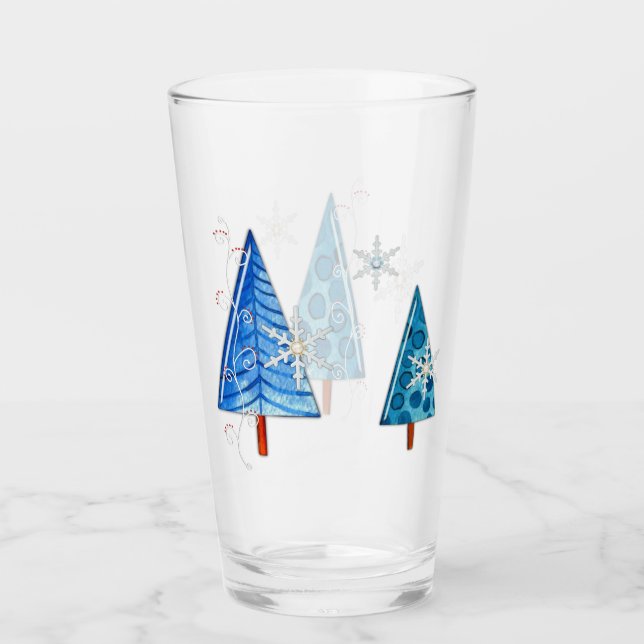Verre Arbre de Noël et bijoux à flocons de neige (Devant)