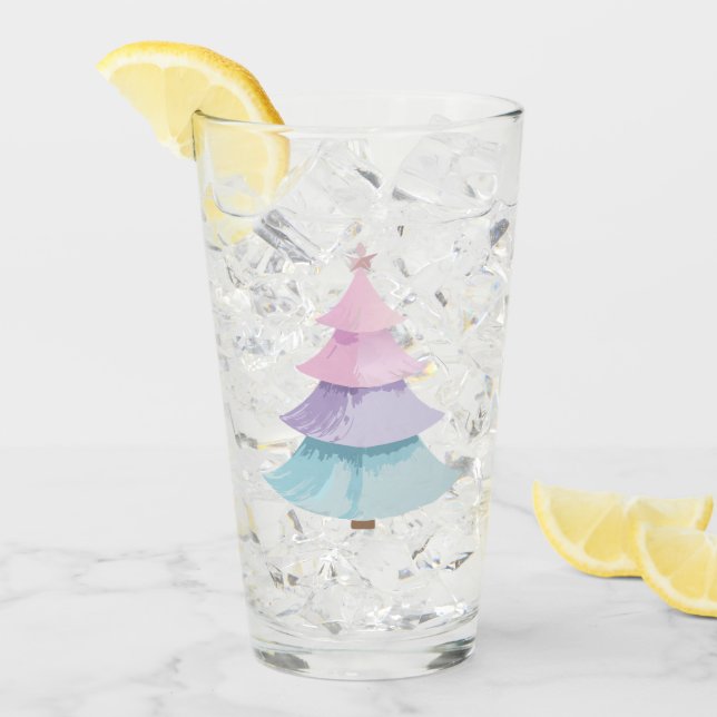Verre Arbre de Noël Pastel (Devant glace)