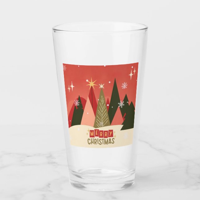 Verre Arbre de Noël rétro/Vintage (Devant)