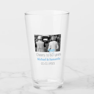 Verre arc ARGENT pour 60 ans de mariage 