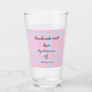 Verre Arc-en-ciel scintillant fait main avec amour ajout