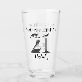 Verre Argent métallique 21e anniversaire