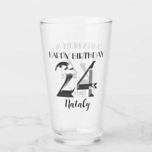 Verre Argent métallique 24e anniversaire