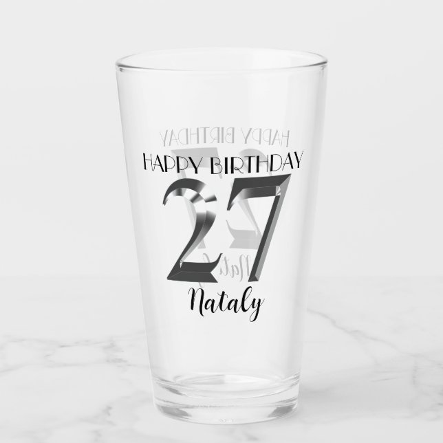 Verre Argent métallique 27e anniversaire (Devant)