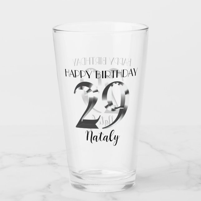 Verre Argent métallique 29e anniversaire (Devant)