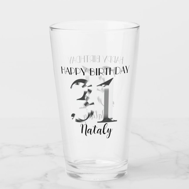 Verre Argent métallique 31e anniversaire (Devant)
