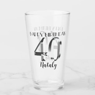 Verre Argent métallique 40e anniversaire