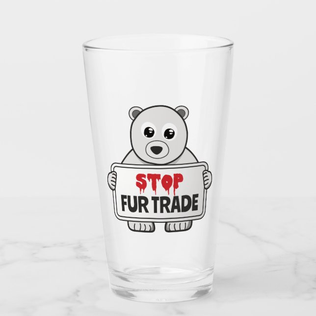 Verre Arrêter le commerce de fourrures Sad Ours Polaire (Devant)