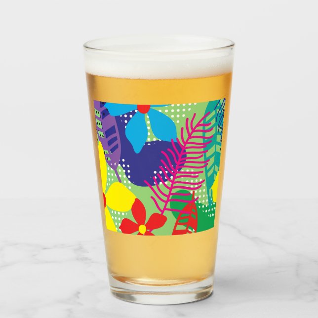 Verre Arrière - plan coloré de fleurs (Devant (rempli))