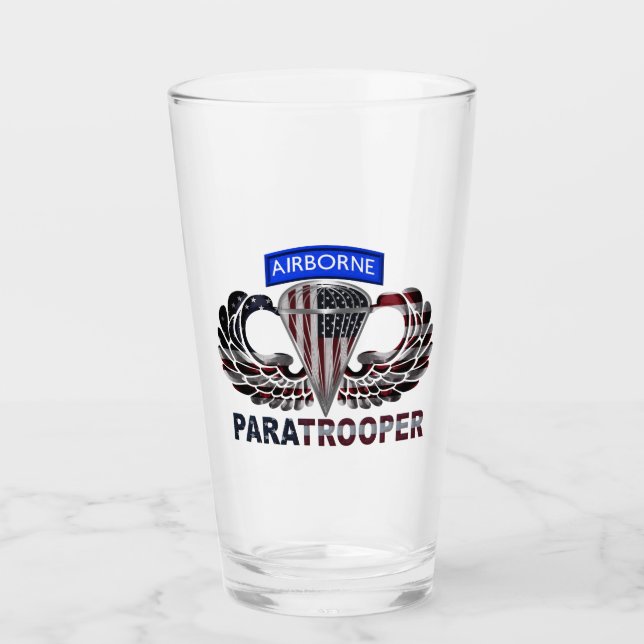 Verre Arrivée de sauts aériens avec drapeau américain (Devant)