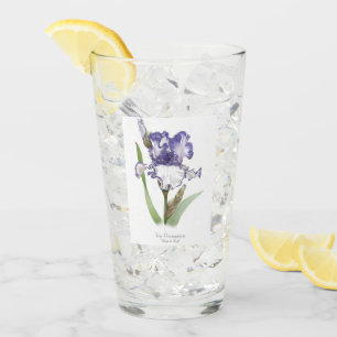Verre Art botanique de fleur pourpre d'iris