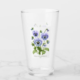 Verre Art botanique floral de pensées pourpres