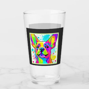 Verre Art de chiot Bouledogue Français vibrant