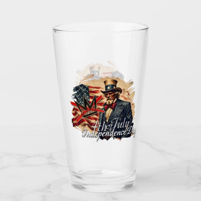 Verre Art de la fête de l'indépendance de l'oncle Sam sa (Devant)