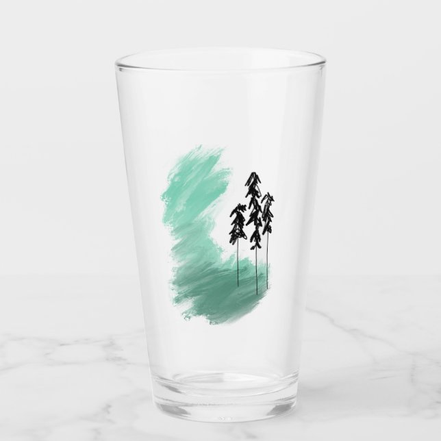 Verre art de l'arbre vert scandinave simple moderne ment (Devant)