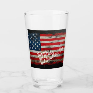 Verre Art patriotique du 4 juillet jour de l'indépendanc