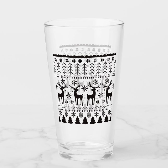 Verre Art populaire moderne rennes de Noël (Devant)