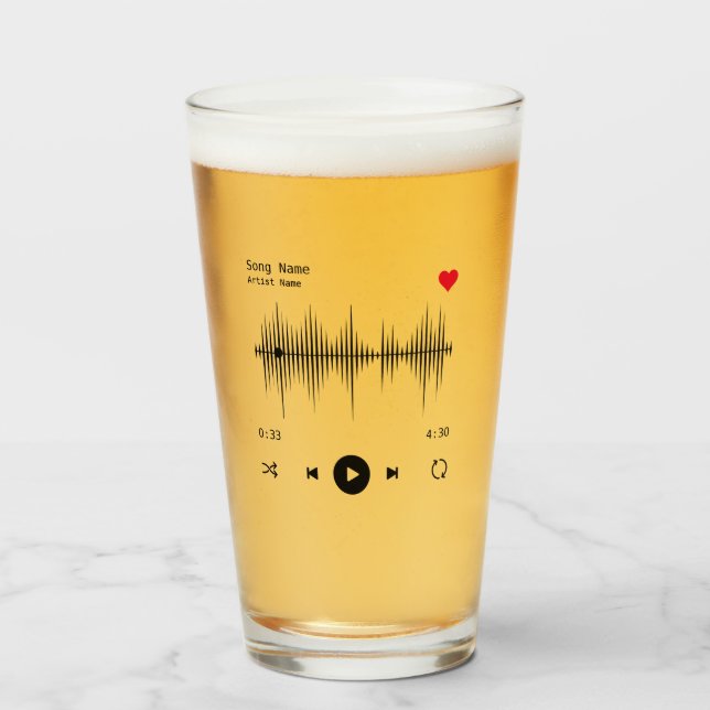 Verre Artiste et chanteur de musique personnalisée (Devant (rempli))