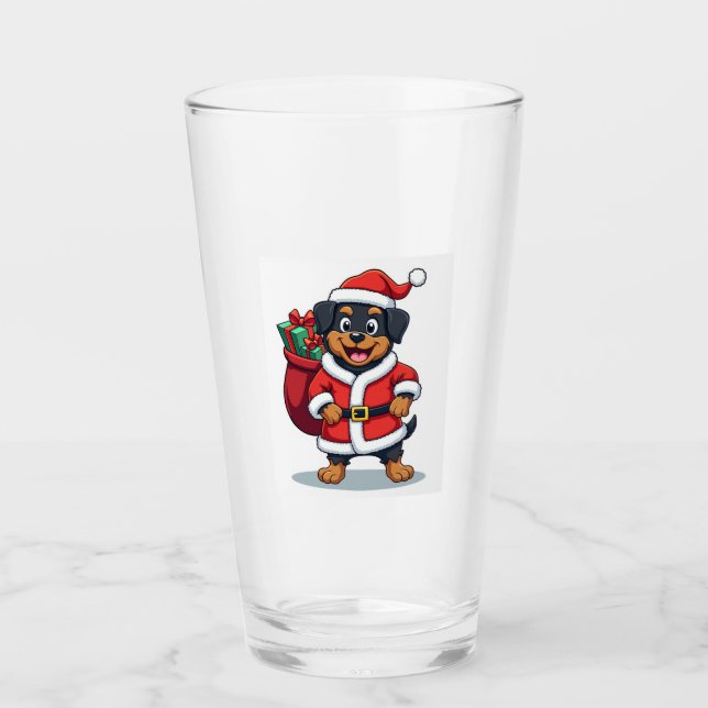Verre Assistant du Père Noël Rottweiler (Devant)
