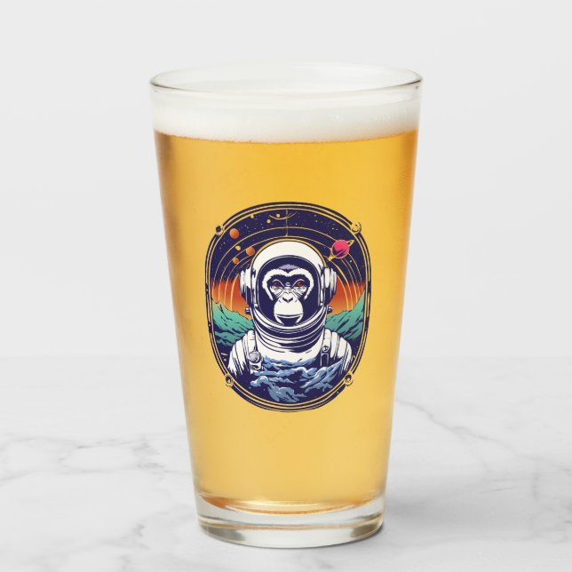 Verre Astronaute du singe spatial (Devant (rempli))
