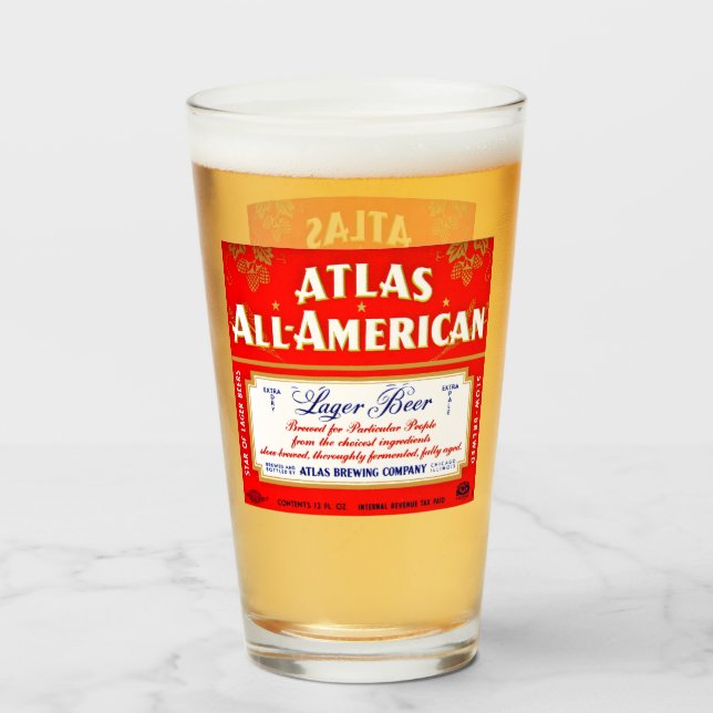 Verre Atlas Brewing Company, Chicago, Illinois (Devant (rempli))