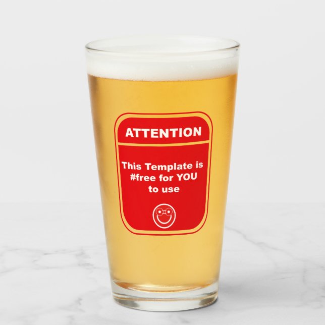 Verre Attention Ce Modèle est #libre d'utiliser Cutomize (Devant (rempli))