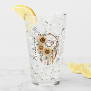 Verre Attrape-rêve bohème à l'aquarelle