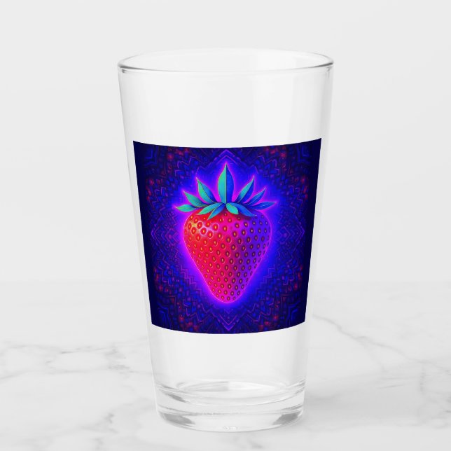 Verre au look éclatant de fraise néon (Devant)