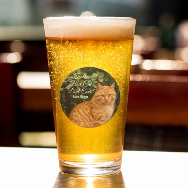 Verre Au meilleur chat papa jamais photo personnalisée (Créateur téléchargé)