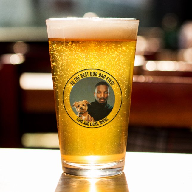 Verre Au meilleur papa de chien jamais personnalisé phot (Créateur téléchargé)