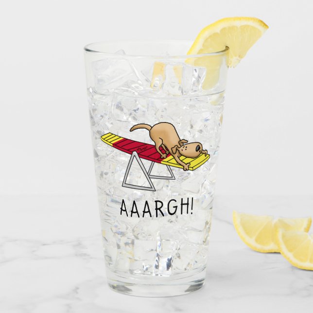 Verre AUJOURD'HUI ! Drôle chien compteur d'agilité (Dos glace)