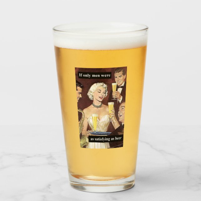 Verre Aussi satisfaisant que la bière - Retro Cocktail W (Devant (rempli))