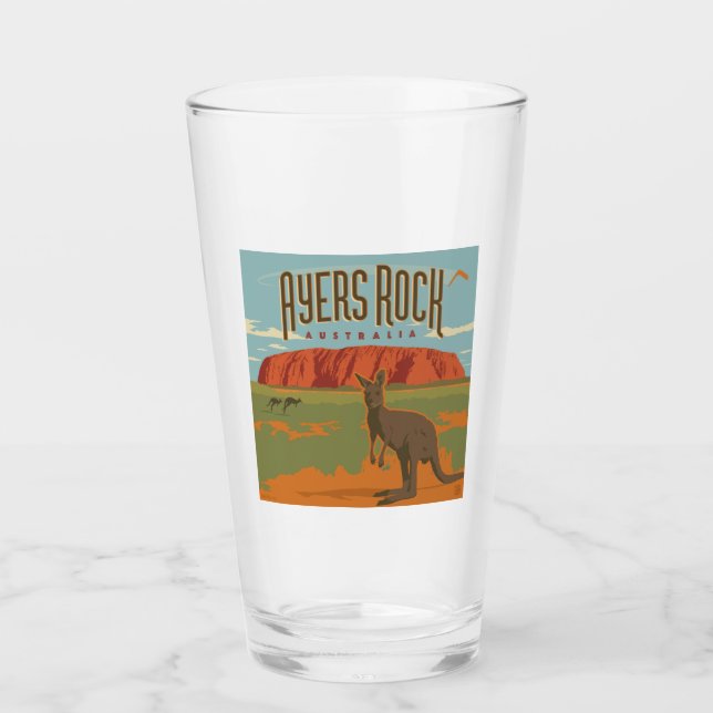 Verre Australie | Ayers Rock Kangaroos (Devant)