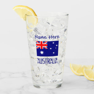 Verre Australie Drapeau Australien Bleu Personnalisation