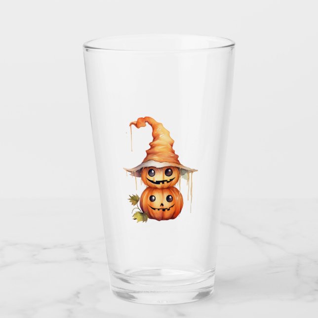Verre Autocollant Citrouilles Mignonnes (Devant)