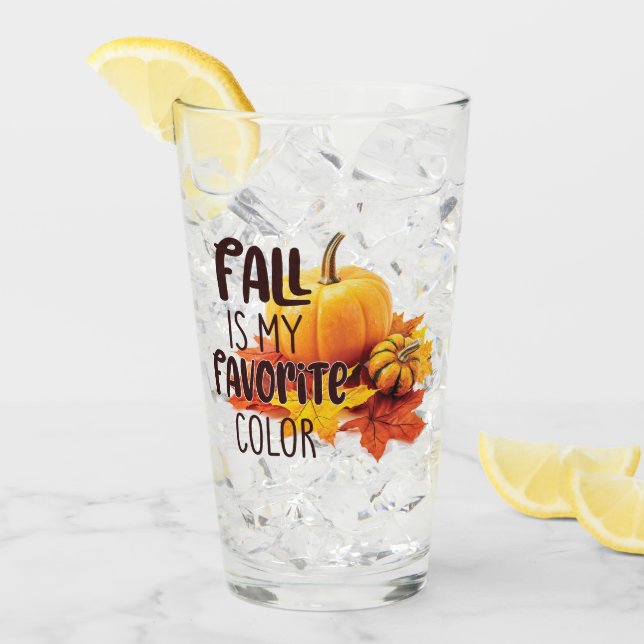 Verre Automne est ma couleur préférée - Citrouille & Feu (Devant glace)