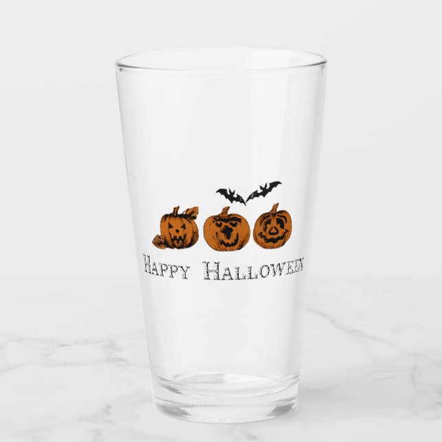 Verre Automne/Halloween/citrouille   (Devant)